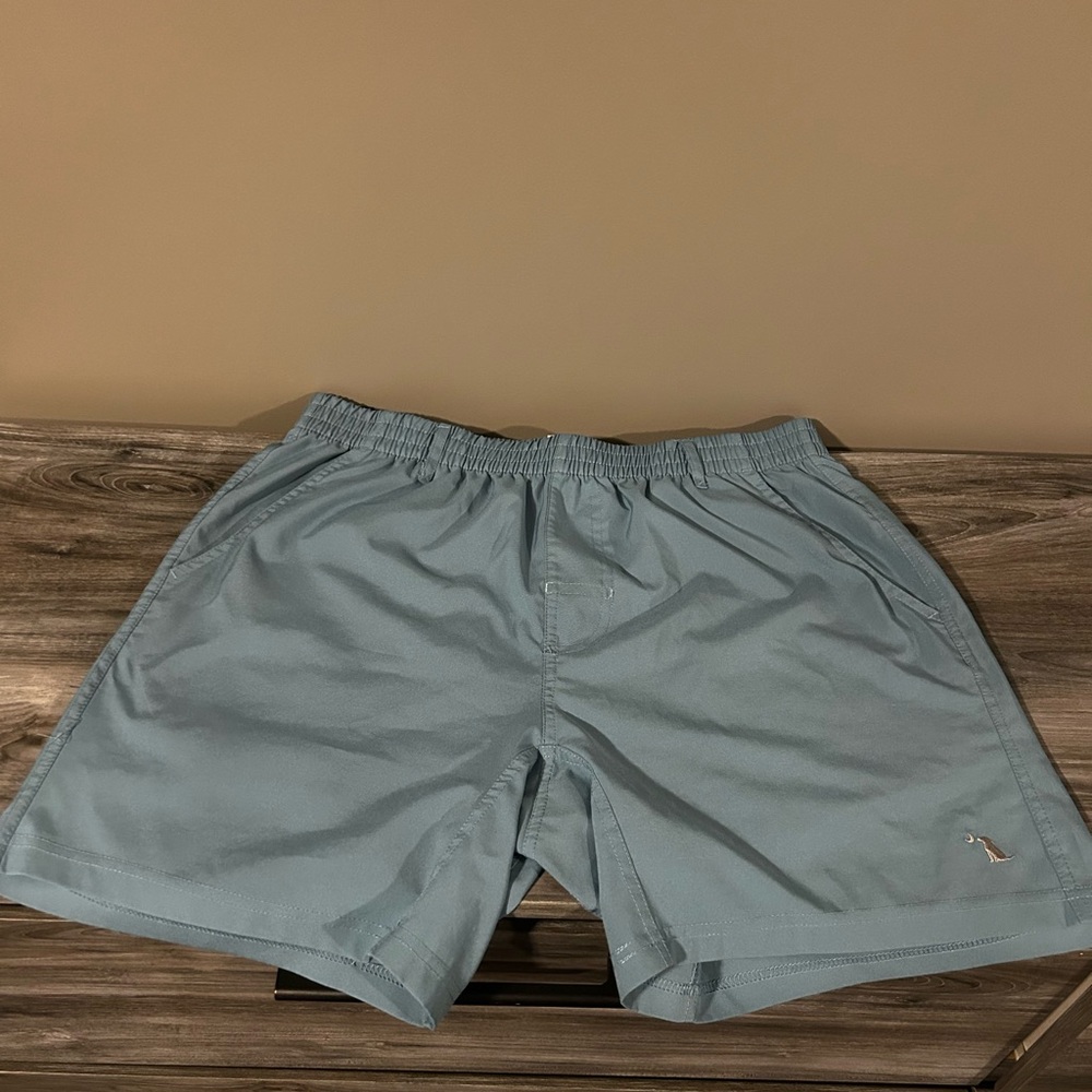 Blue Athletic Shorts with Elastic Waistband